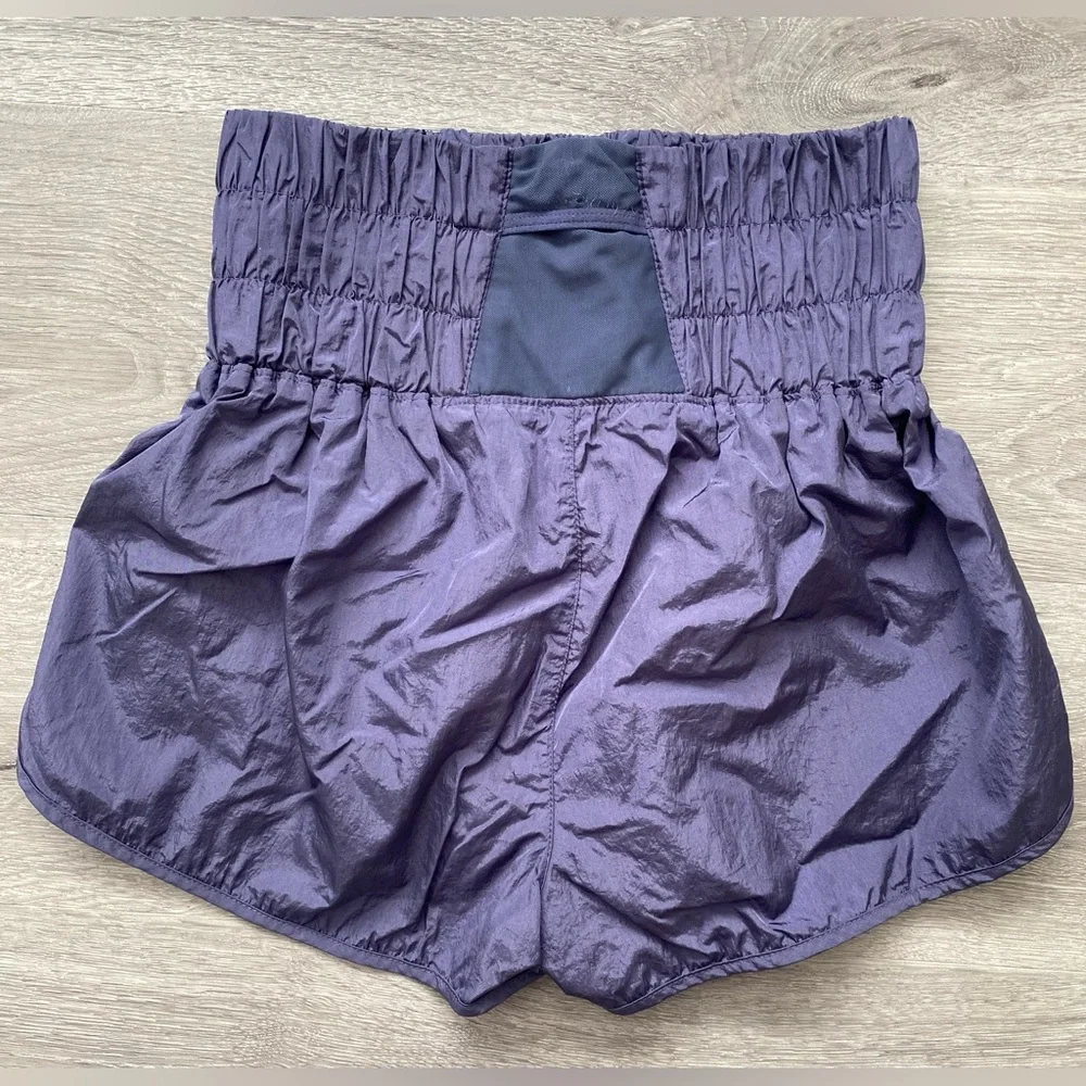 Free People  Blue High Rise The Way Home Shorts Lined Activewear Size Small